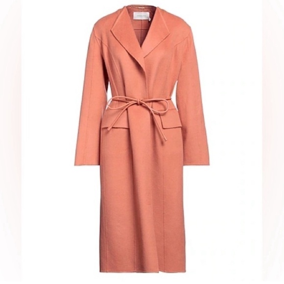 Zimmermann Kaleidoscope Fall 100% Wool Belted Trench Coat Lipstick Pink Size AU1 - Picture 1 of 7